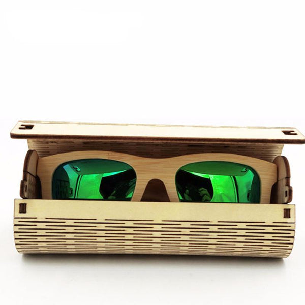 Handmade Natural Bamboo Cylinder Glasses Case