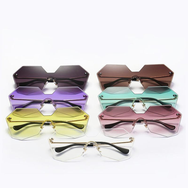 Luxury Rimless Gradient Lenses Women's Sunglasses